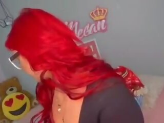 Redhair Beauty with Gkases Deepthroating Dildo: Porn 06