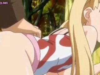 Blondīne stunner anime izpaužas pounded