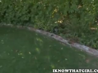 Teen teenager gives a bj in the park